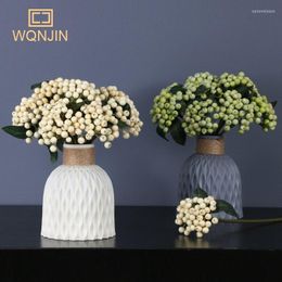 Decorative Flowers WQNJIN Fruit Foam Berry Christmas Artificial Flower Bouquet Plants Room Home Wedding Party Decoration Gifts