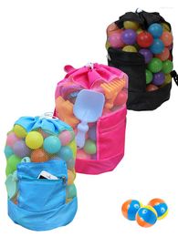 Storage Bags Mesh Bea-ch Bag Sand Away Drawstring Swim Pool Toys Balls Stay From Water Children's