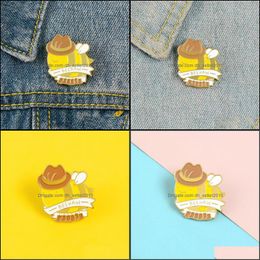 Pins Brooches Bee Enamel Pins Cowboy Brooches Badges Beehaw Yellow Hat Lapel Clothes Bag Animal Jewellery Gifts 6129 Q2 Drop Delivery 2 Dhwzm