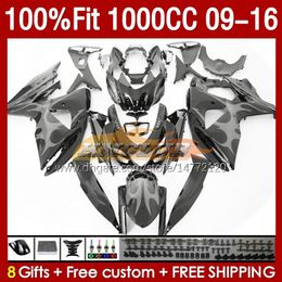 Injection mold Fairings For SUZUKI GSXR 1000 CC GSXR-1000 K9 151No.198 GSXR1000 2009 2010 2011 2012 2013 2014 2015 2016 1000CC 09 10 11 12 13 14 15 16 Fairing grey flames