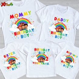 Family Matching Outfits Mom Dad Me Family Matching Outfits Father Daughter Son White Rainbow T Shirt MOMMY and Me Dad Baby Kids Clothes Father Outfits 220914