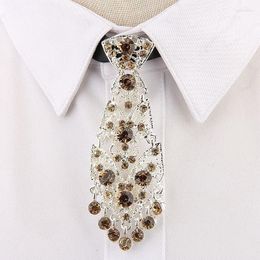 Bow Ties Fashion Personality Crystal Neckties General Korean Party Wedding Ceremony Metal Short Luxury Choker Tie Men Womens Accessories