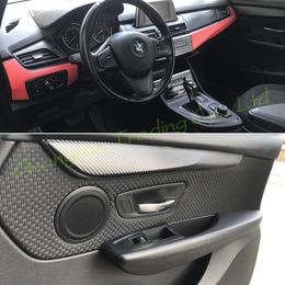 For BMW 2 Series F22 F45 F46 2014-2019 Interior Central Panel Door Handle Carbon Fibre Stickers Decals Car Styling Accessorie