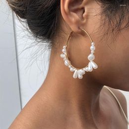 Hoop Earrings 2022 For Women Wedding Handmade Irregular Pearl Beads Brincos Jewellery Fashion Ear