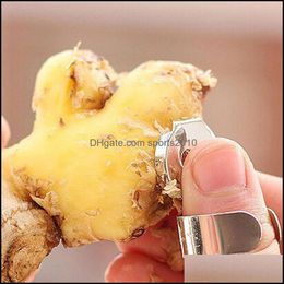 Fruit Vegetable Tools Creative Garlic Peeler Stainless Steel Mtifunctional Chestnut Ginger Kitchen Gadget Hand Holder Tools Drop Del Dhgtl