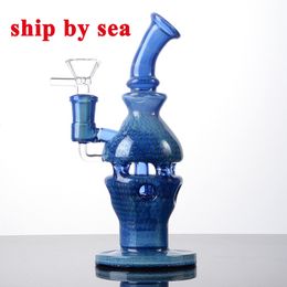 SHIP BY SEA Faberge Fab Egg Bongs Hookahs Blue Heady Glass Water Pipes Showerhead Perc Percolator Dab Rigs With 14mm Joint Bowl Tobacco Tools