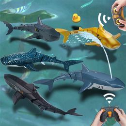 ElectricRC Animals Remote Control Shark Electric Rc Robots Animals Fish Educational Toys for Children Boys Kids Gifts Swimming Pools Bath Submarine 220914