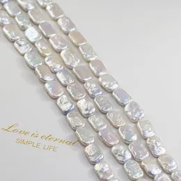 10-16 mm kwadratowy prostokąt barokowy perełki perłowe 100% słodkowodne hodowane 15-calowe sznur pasmowy