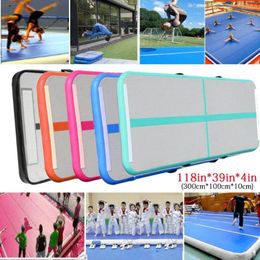 Inflatable Floats 3m Gymnastics Trampoline AirTrack Tumbling Mat Floor Mattress For Training/Cheerleading/Beach Drop