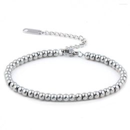 Strand 2022 Stainless Steel Beads Bracelets Jewellery Charms Chain Link Bracelet Gifts Men Women Couple Braclet Adjustment