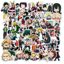 50Pcs cartoon My Hero Academia Anime Stickers Graffiti Laptop Phone Izuku Midoriya Might Boku Character Decal