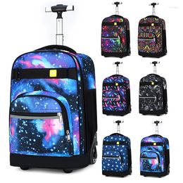 Backpack Lovely Stars Pattern School Bag Trolley Rolling Book Nice Printing With High Quality For Boys Girls