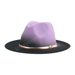 Hats for Women Men Panama Gradient Color Wide Brim Big Size Panama Red Black White Band Wedding Decorate Sombreros De Mujer