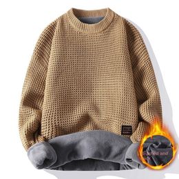 Men s Sweaters High Quality Round Neck Sweater Casual Knitted Bottoming Shirt Student Solid Colour Comfortable Warm All match Top 220913