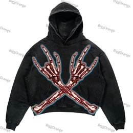 Mens Hoodies Sweatshirts European and American style skull print sweater street men and women hiphop hooded loose top anime hoodie harajuku streetwear 220914