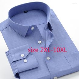 Men's Dress Shirts Men's Arrival Fashion Men Grey Extra Large Loose Formal Casual Shirt Long Sleeve Plus Size 2XL-6XL7XL8XL9XL10XL