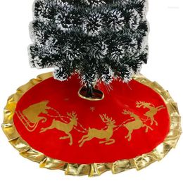 Christmas Decorations Tree Skirt Mat Elk Ornament Non-woven Fabric Xmas Carpet Floor Cover Navidad Year 2022