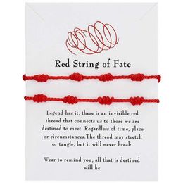 -Теннисная пара браслетов для парня подруга подарки подарки на расстояние, соответствующие браслету, его 7 красная строка Fate287c