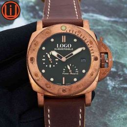 Relógio masculino de alta qualidade designer luxo relógios para movimento relógio mecânico 47mm bronze pam liu 4sq4