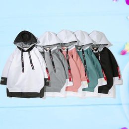 Men's Hoodies Loose Cool Colours Matching Spring Hoodie Half Sleeves Men Hooded For School