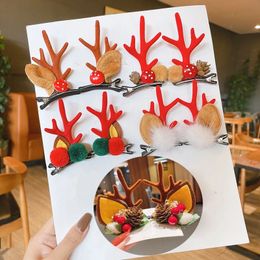 2023 Christmas Elk Antlers Hair Clip Cute Deer Ear Hairpins Children Xmas Party Barrettes Clips Hair Accessories GC0914