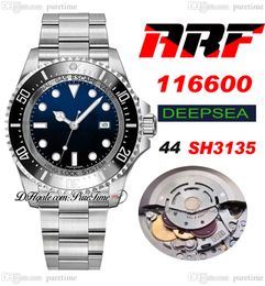 ARF V2 Sea Deep SH3135 Automatic Mens Watch 44 Black Ceramic Bezel D-Blue Dial 904L Steel Case And OysterSteel Bracelet Super Edition Same Series Card Puretime B2