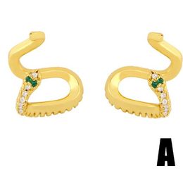 Jewellery Earrings Cubic Zirconia snake gold Colour CZ Crystal Ear Clips No Pierced earrings for women Jewellery a34h