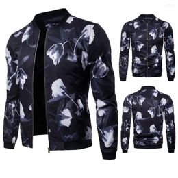 Men's Jackets 2022 Spring And Autumn Boutique Men's Stand-up Collar Jacket European Code Casual Flower Print