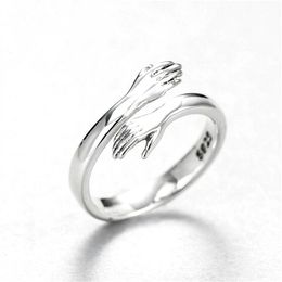 10Pcs Vintage Hug Band Rings For Women Silver Colour Open Adjustable Wedding Engagement Rings Jewellery Gift
