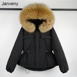 Women's Down Parkas Large Real Raccoon Fur Hooded Winter Down Coat 90% Duck Down Jacket Women Short Female Puffer Feather Waterproof Parkas 220913