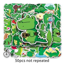 50PCS waterproof Car Stickers Crocodile For Skateboard Baby Helmet Pencil Case Diary Phone Laptop Planner Decor Book Album Kids Toys DIY Decals