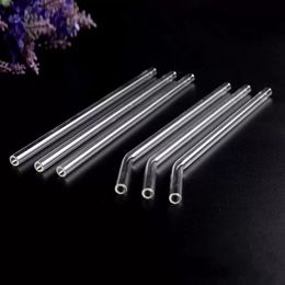 8mm Diameter Transparent Glass Straw Temperature Resistant Reusable Lead-free Cup Straw Milk Tea Drinking Curved Straws