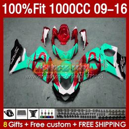 OEM Fairings For SUZUKI GSXR1000 K9 GSXR-1000 09 10 11 12 2013 2014 2015 2016 151No.181 GSXR 1000 CC 1000CC 2009 2010 2011 2012 13 14 15 16 Injection Fairing cyan red blk