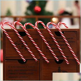 Christmas Decorations 3 Colours New Year Xmas Party Kids Gift Christmas Hanging Candy Cane Tree Ornaments Crutch Pendant Decor Drop De Dhk7U