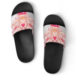 Unisex Designer Custom Shoes Casual Slippers Men Women Customised Black Hand Painted Fashion Open Toe Summer Slides