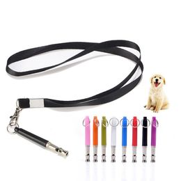 Pet Dog Training Whistle Dogs Puppy Sound Portable Flute Aluminum Alloy Shop Dogs Acessorios with Lanyard Strap