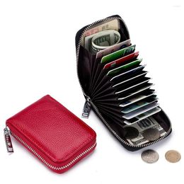 Card Holders M-Yancy Men Holder Genuine Leather Business Case Women Pocket Organiser Zipper Small Change Purse Wallet