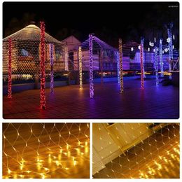 Strings 96/200/672leds LED Net Mesh Fairy String Light Garland Window Curtain Christmas Lights Wedding Party Holiday Lighting