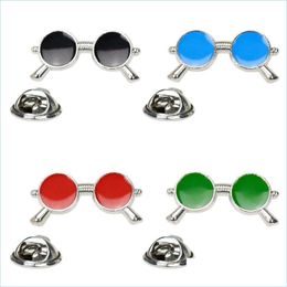 Pins Brooches Korean Coloured Lapel Pin Brooches Cartoon Sunglasses Plated Sier Badge Colorf Glasses Brooch Funny Jewellery Wholesale 1 Dhzmm