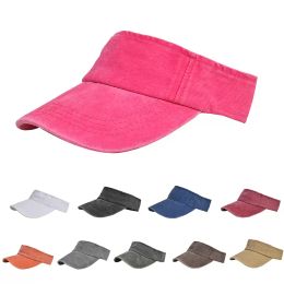 Sports Empty Top Hats Casual Washing Cotton Denim Sun Visor Block Tennis Baseball Outdoor Cap Men and Women Running Adjustable Sunhat