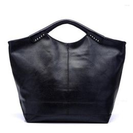 Evening Bags Fashion High Quality 2022 Women Bag Black Handbag Pu Rivet Package Large Tote Shoulder D159