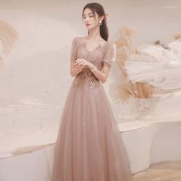 Ethnic Clothing Sequins Mesh Dress Sexy Strapless Appliques Floor-Length Dresses Bride Bridesmaid Wedding Banquet PromGown Skirts