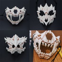 Party Masks 5 Style Japanese Dragon God Mask Eco-friendly Cosplay Props Unisex Halloween Animal Tiger Natural Resin Masks 220915