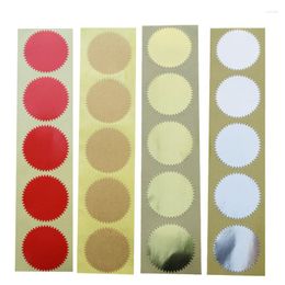 Gift Wrap 100Pcs/Pack Gold/Silver/Kraft/Red Round Stikcers With Gear Edge 45MM Blank Label Stickers Circle