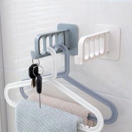 Hooks Folding Wall Hanger Hook For Bedroom Kitchen Room Clothes Self-adhesive Mounted Hanging Rack Storage Keys Holder