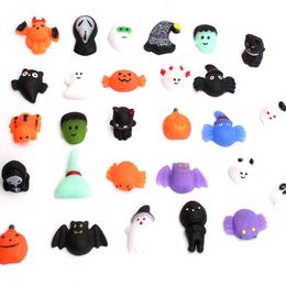 Christmas Toy Supplies 5-50PCS Halloween Squishies Mochi Anima Squishy Kids Antistress Ball Squeeze Party Favours Stress Relief Toys For 0914