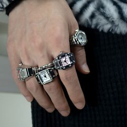 Ring Finger Watch for Women Men Creative ElasticRound Quartz Watches