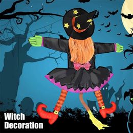 Party Decoration Crashing Witch Into Tree Halloween Decoration Witch Doll Door Porch Tree Pendant Props Scary Halloween Crashed Witch Intensely 220915