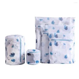 Laundry Bags 5pcs/set Cute Print Underwear Socks Storage Organizer Portable Reusable Protect Clothing Bathroom Multiple Size Mesh Bag