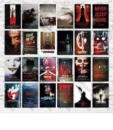 Vintage Classic Horror Movies Metal Painting Poster Wall Art Stickers for Pub Bar Club Home Wall Living Film Room Decoration Retro Tin Sign Plaque Plate Size 30X20cm